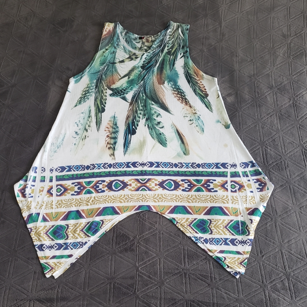 Feather tribal top